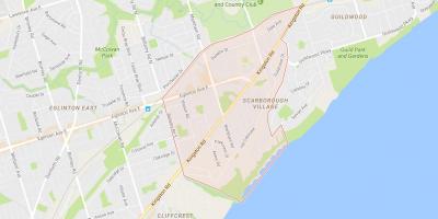 Mapa de Scarborough Aldea barrio Toronto
