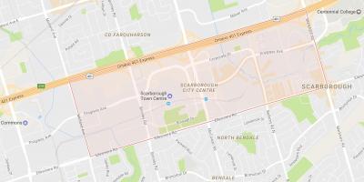 Mapa de Scarborough Centro da Cidade barrio Toronto
