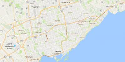 Mapa de Scarborough Centro da Cidade provincia Toronto