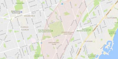 Mapa de Scarborough Unión barrio Toronto
