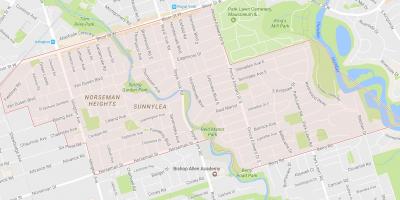 Mapa de Sunnylea barrio barrio Toronto