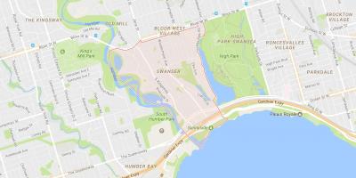 Mapa de Swansea barrio Toronto