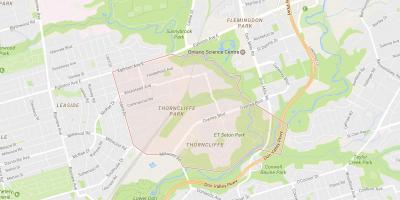 Mapa de Thorncliffe barrio Parque Toronto