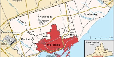 Mapa da rexión de Toronto