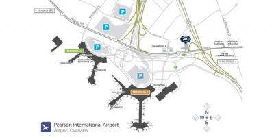 Mapa de Toronto aeroporto pearson visión xeral