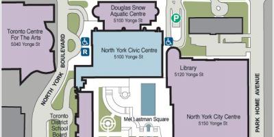 Mapa de Toronto e Centro de Artes de aparcamento