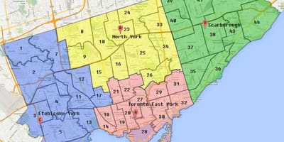 Mapa de Toronto Cidade Límite