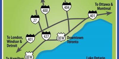 Mapa de Toronto direccións de condución