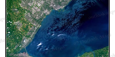 Mapa de Toronto lago Ontario satélite