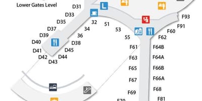 Mapa de Toronto Pearson aeroporto de chegada e saída nivel