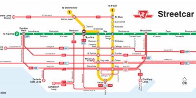 Mapa de Toronto tranvía