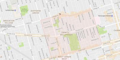 Mapa de Trindade–Bellwoods barrio Toronto