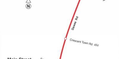 Mapa de TTC 23 Dawes ruta de autobús Toronto