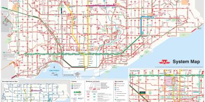 Mapa de TTC rutas de autobuses