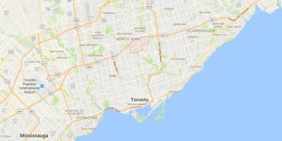Mapa de York Muíños provincia Toronto