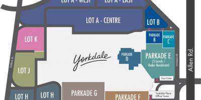 Mapa de Yorkdale Centro Comercial aparcadoiro
